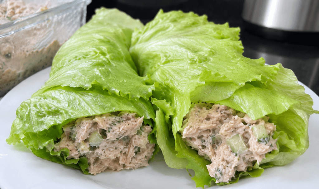 Wrap de Alface com Atum Iogurte: Receita Leve Proteica