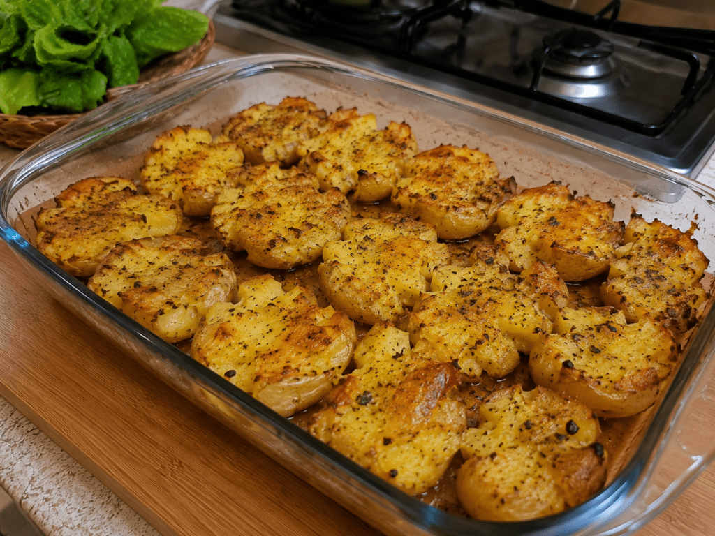 Batata Amassada e Crocante de Forno:Segredo para Ficar Perfeita