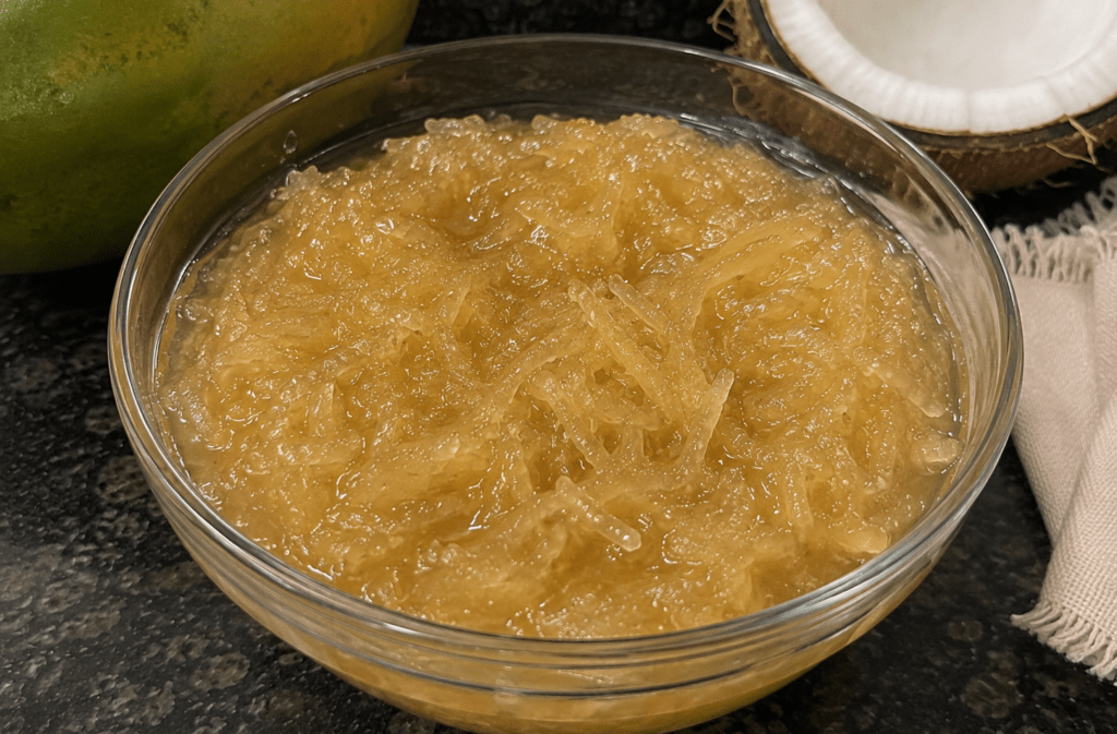 Doce de Mamão Verde Ralado com Coco Verdadeira Receita!
