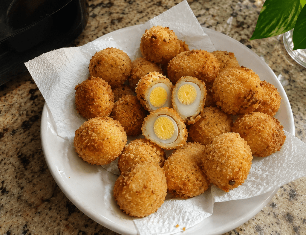 Ovo de Codorna Empanado e Crocante na Fritadeira Elétrica