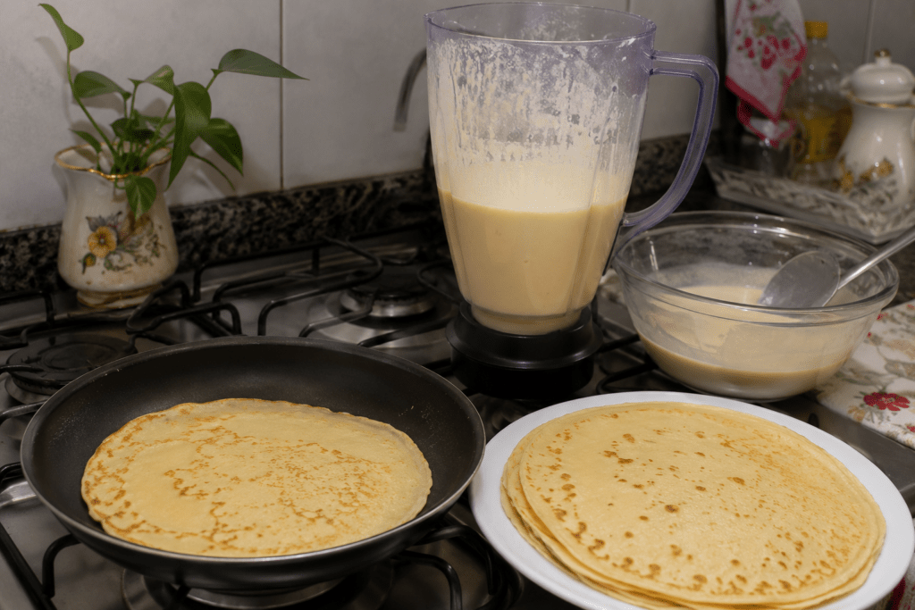 Massa de Panqueca de Liquidificador Simples Fofinha (Não Gruda!)