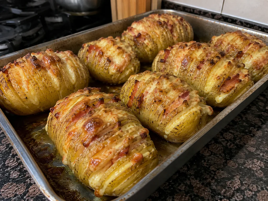 Receita de Batata Hasselback Recheada Assada no Forno (ou na Airfryer)