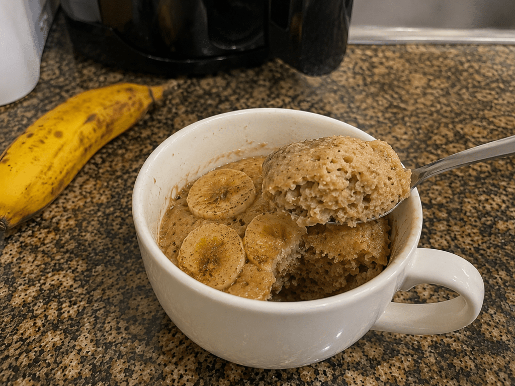 Bolo de Banana Fit de Caneca: Sem Farinha e Sem Açúcar