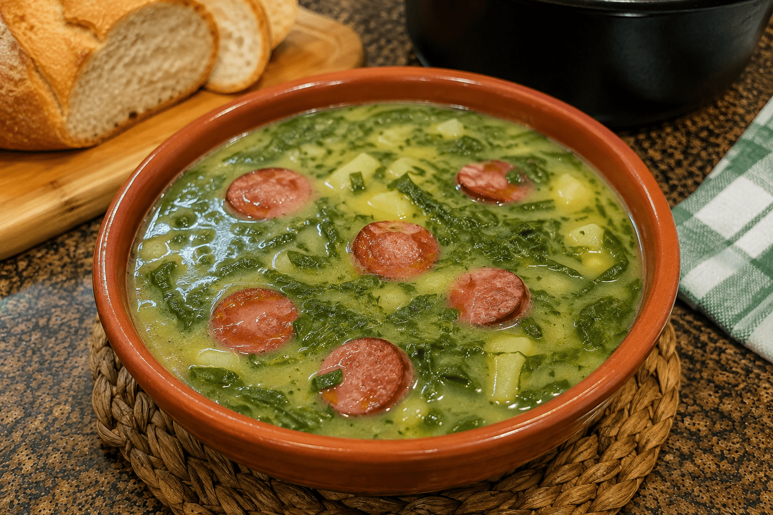 Caldo Verde Cremoso com Linguiça Fácil