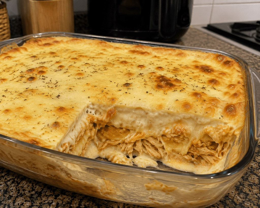 Lasanha de Frango Cremosa com Molho Branco Fácil