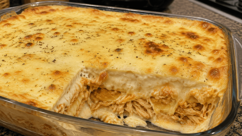Lasanha de Frango Cremosa com Molho Branco Fácil