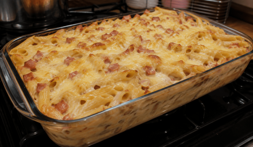 Macarrão Cremoso de Forno com Presunto e Queijo: Receita Fácil